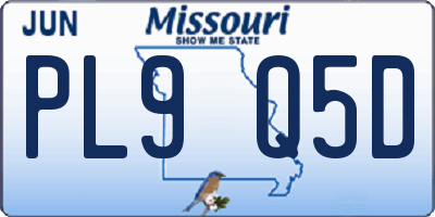 MO license plate PL9Q5D