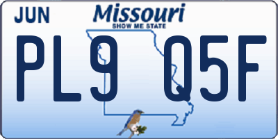 MO license plate PL9Q5F