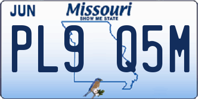 MO license plate PL9Q5M