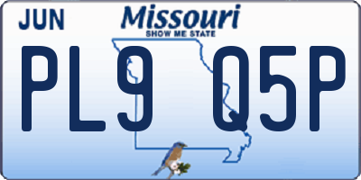 MO license plate PL9Q5P