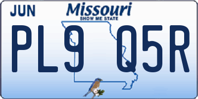 MO license plate PL9Q5R