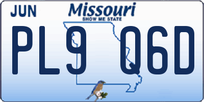 MO license plate PL9Q6D