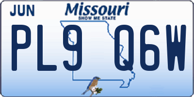 MO license plate PL9Q6W