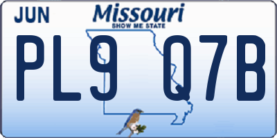 MO license plate PL9Q7B