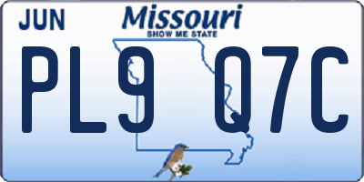 MO license plate PL9Q7C