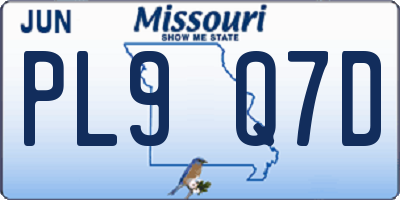 MO license plate PL9Q7D