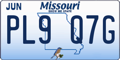 MO license plate PL9Q7G