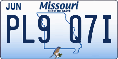 MO license plate PL9Q7I