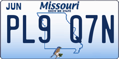 MO license plate PL9Q7N
