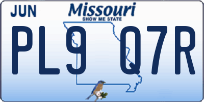 MO license plate PL9Q7R