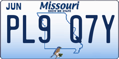 MO license plate PL9Q7Y