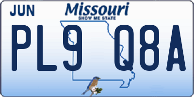 MO license plate PL9Q8A