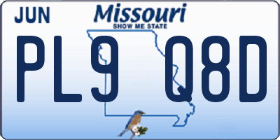 MO license plate PL9Q8D