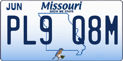 MO license plate PL9Q8M