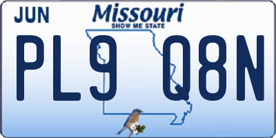 MO license plate PL9Q8N