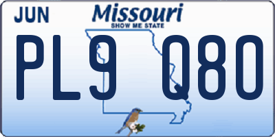 MO license plate PL9Q8O