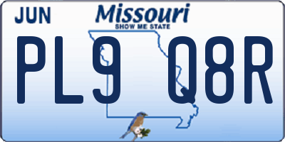MO license plate PL9Q8R