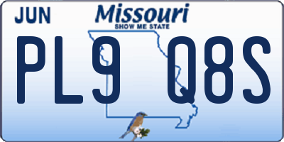 MO license plate PL9Q8S