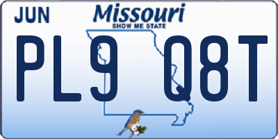 MO license plate PL9Q8T