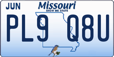 MO license plate PL9Q8U