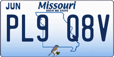 MO license plate PL9Q8V