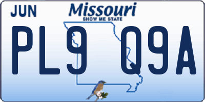 MO license plate PL9Q9A