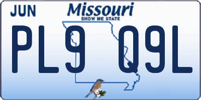 MO license plate PL9Q9L