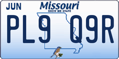 MO license plate PL9Q9R