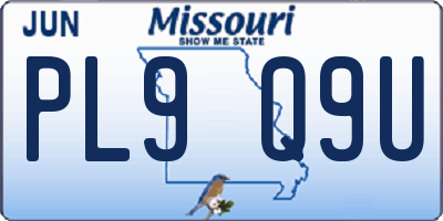 MO license plate PL9Q9U