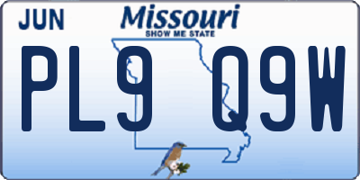 MO license plate PL9Q9W