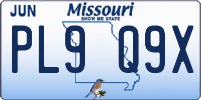 MO license plate PL9Q9X