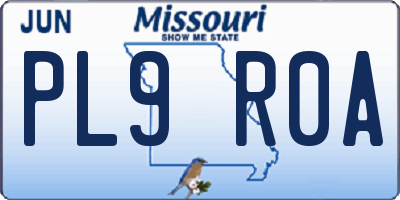 MO license plate PL9R0A