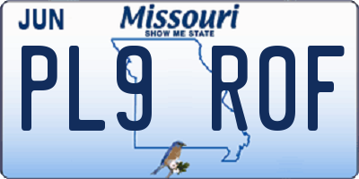 MO license plate PL9R0F
