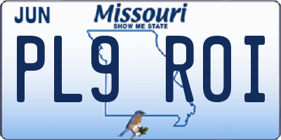 MO license plate PL9R0I
