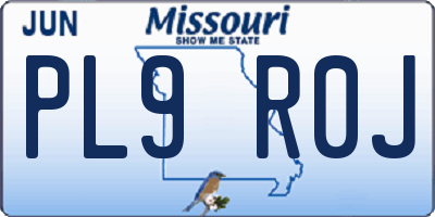 MO license plate PL9R0J