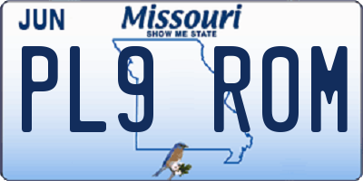 MO license plate PL9R0M