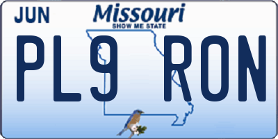 MO license plate PL9R0N
