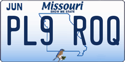 MO license plate PL9R0Q