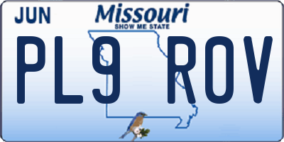 MO license plate PL9R0V