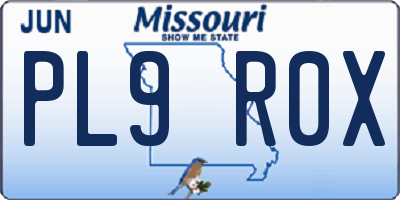 MO license plate PL9R0X