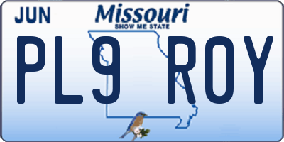 MO license plate PL9R0Y
