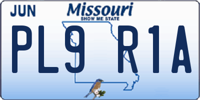 MO license plate PL9R1A