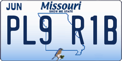 MO license plate PL9R1B