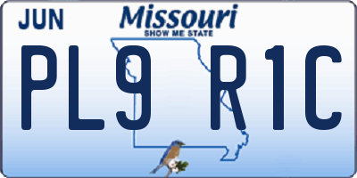 MO license plate PL9R1C