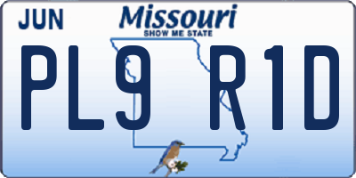 MO license plate PL9R1D