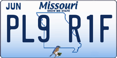 MO license plate PL9R1F