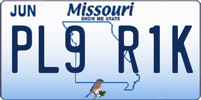MO license plate PL9R1K
