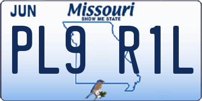 MO license plate PL9R1L