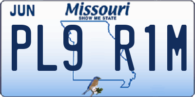 MO license plate PL9R1M