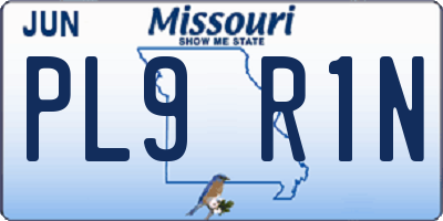MO license plate PL9R1N